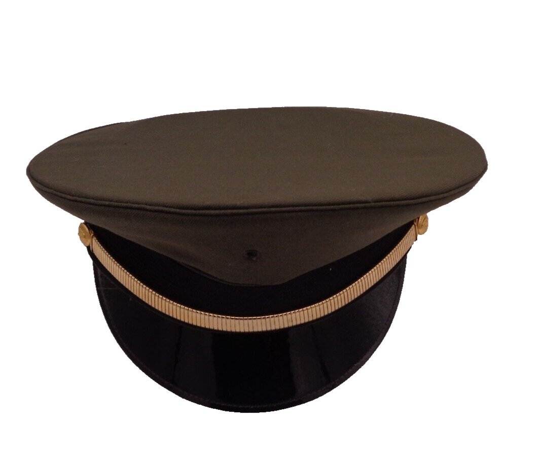 Lancaster Vintage Army Green US Military Visor Cap Sz 7-7/8 Dress Uniform Hat