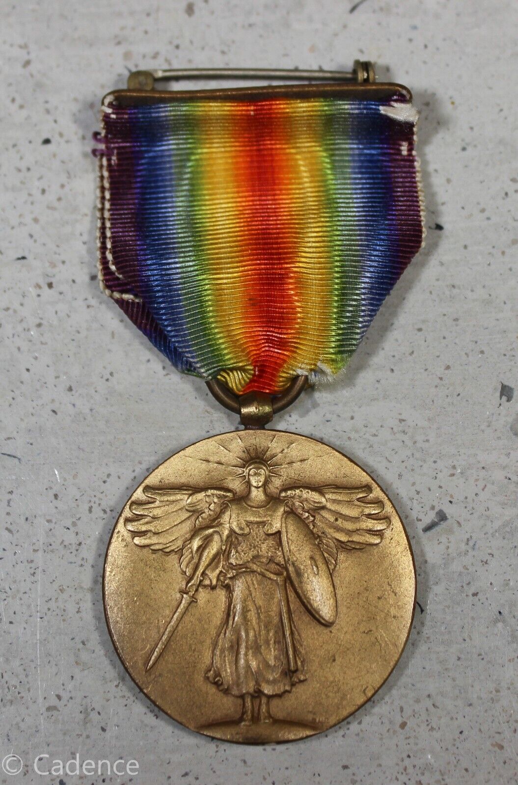 US WW1 Victory Medal No Bars Worn 1 1/2\