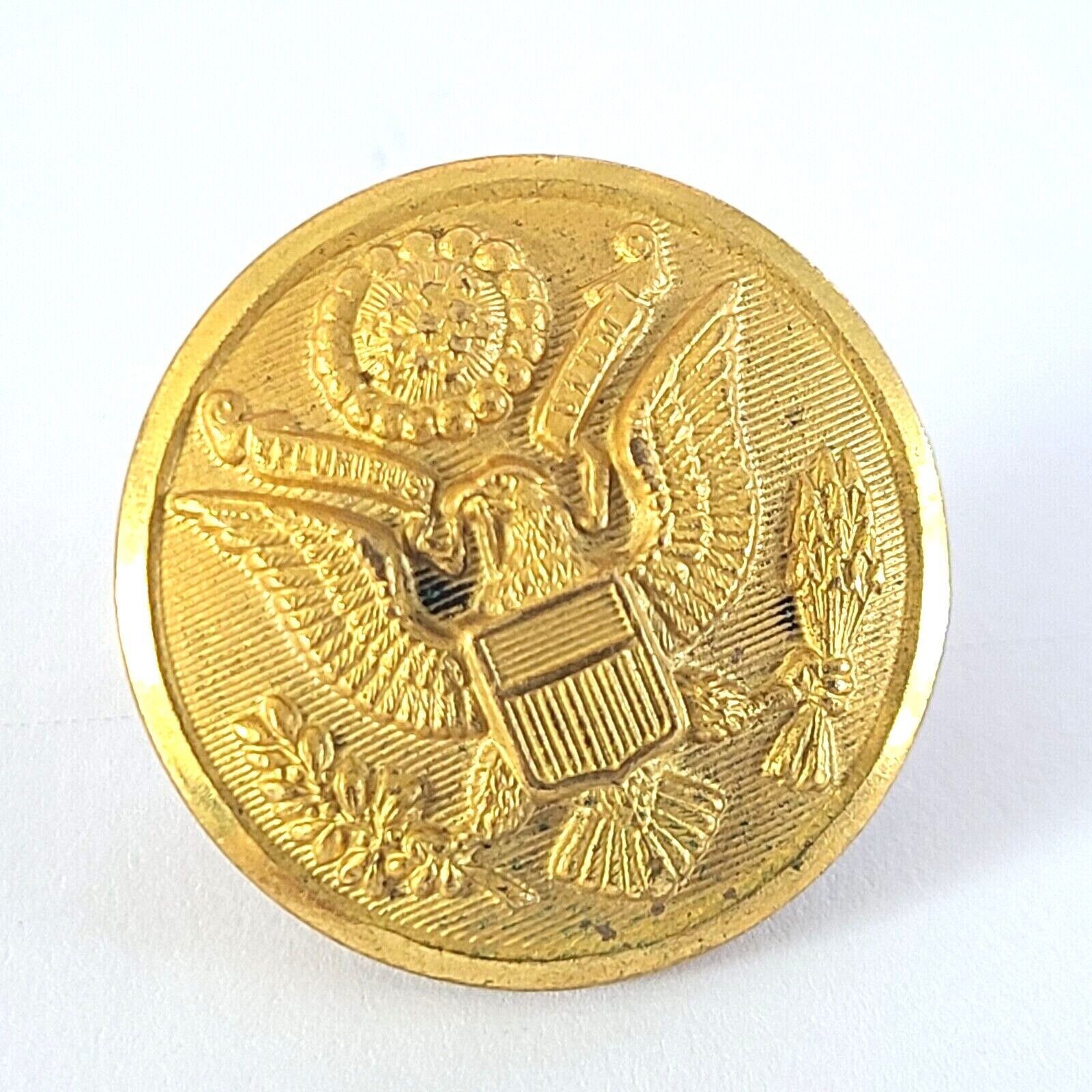 Vintage U.S. Army Uniform Brass Great Seal BUTTON Waterbury Button Co / Pre-1966