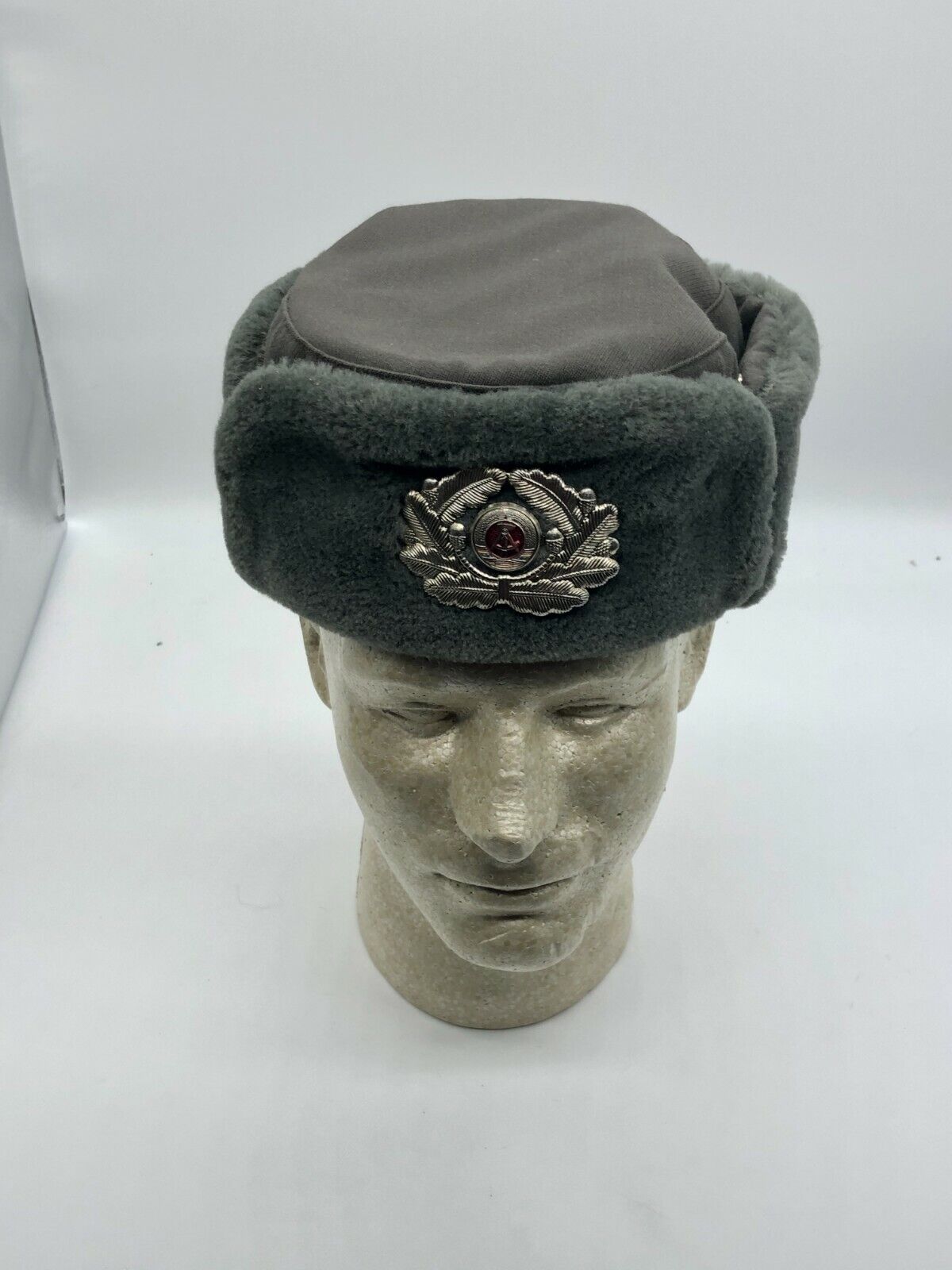 Vintage East Germany Military Type Officer Winter Hat Small DDR 55