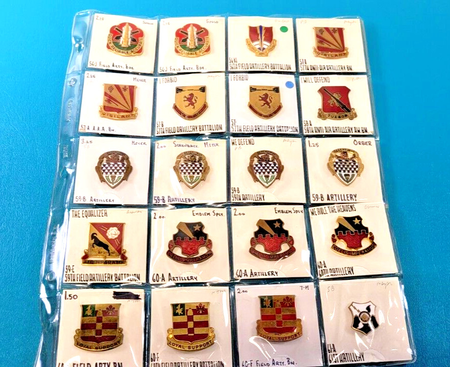 20 US Military Field Artillery 56-61st Battalions Medals Pin DI Badge