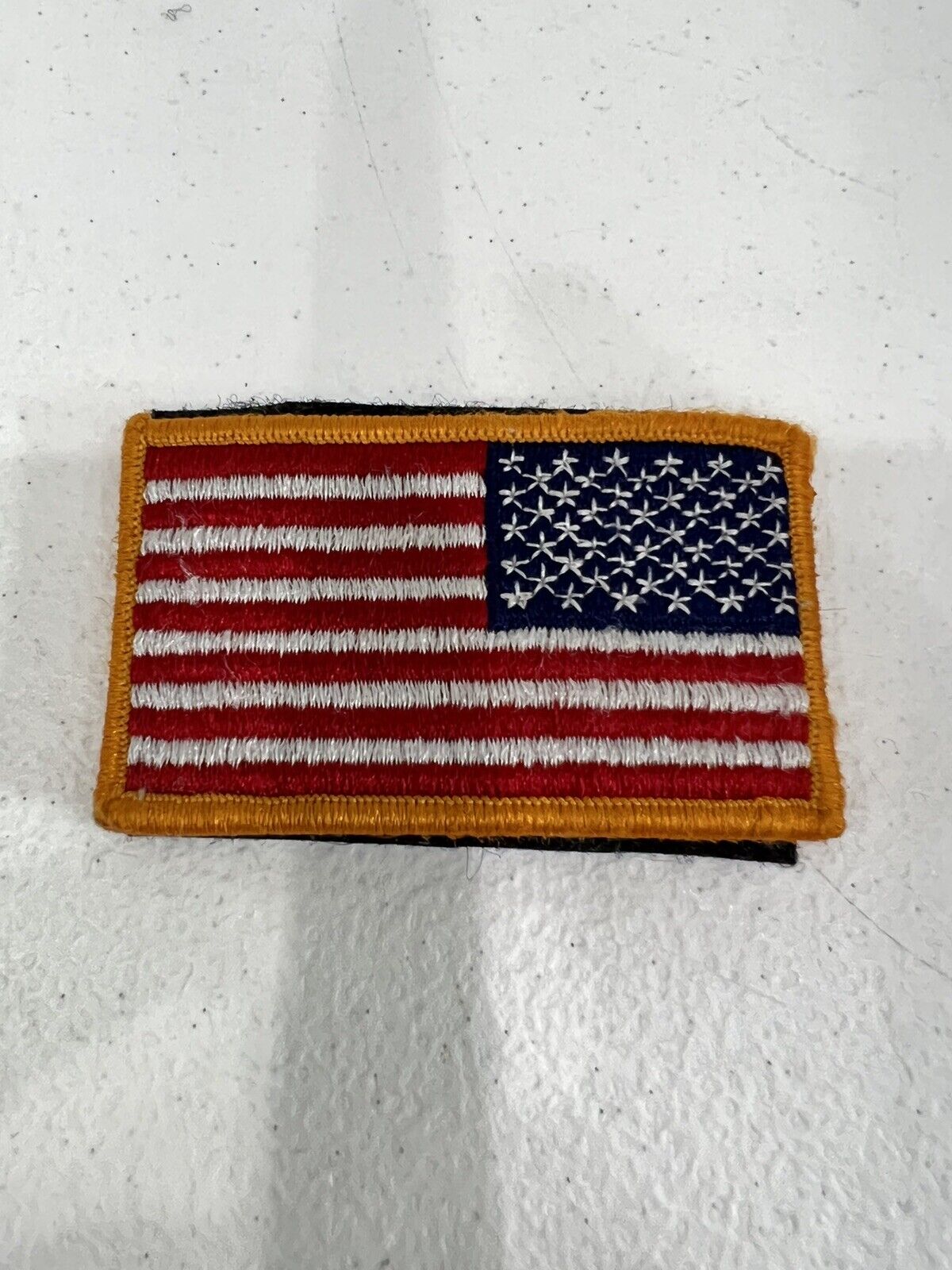 3x 2” USA American Flag United States Gold Hook Fastener Patch