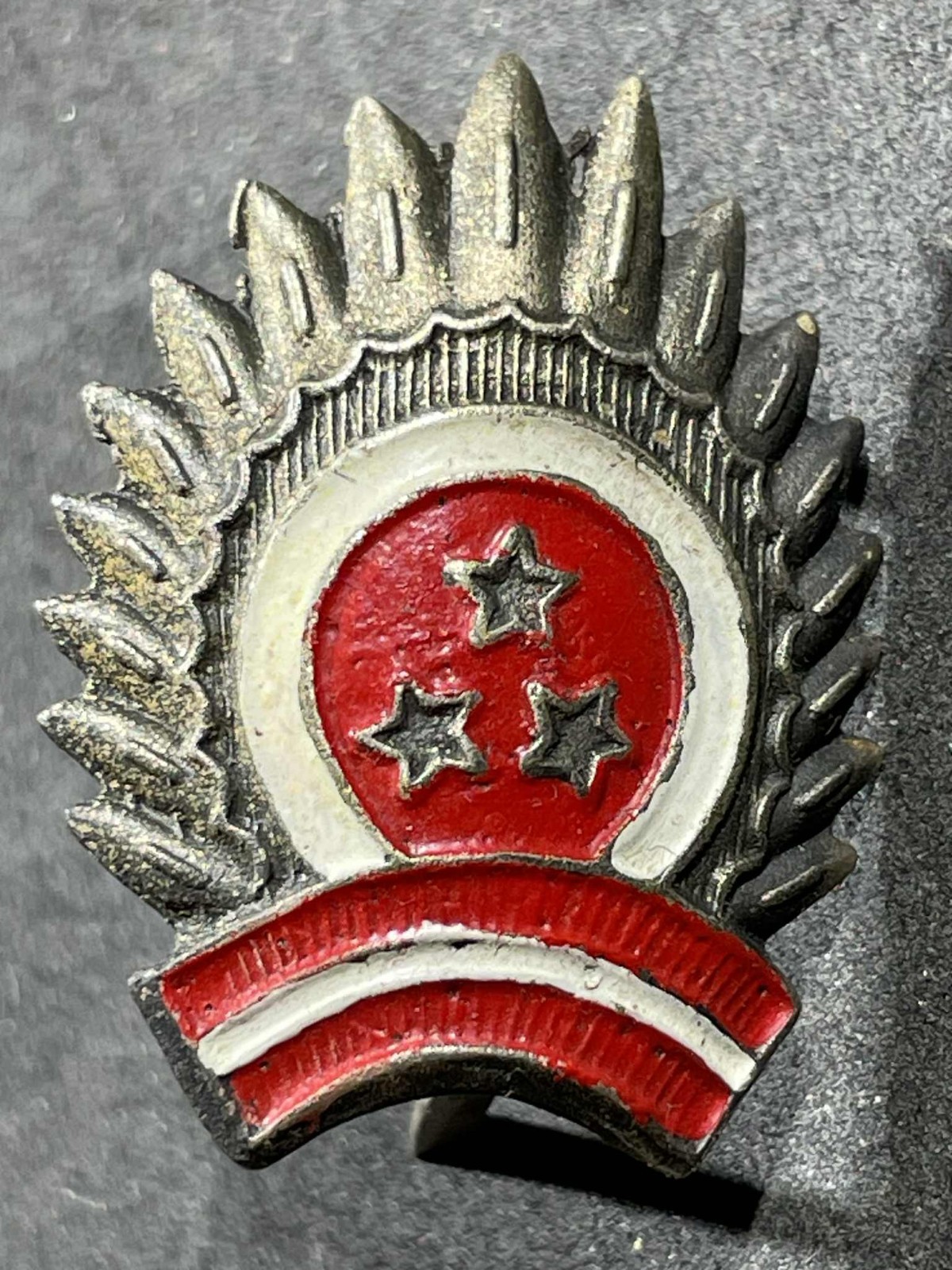 WW2 WWII Latvia Latvian Army Military Volunteer National Guard Cap Badge Silver