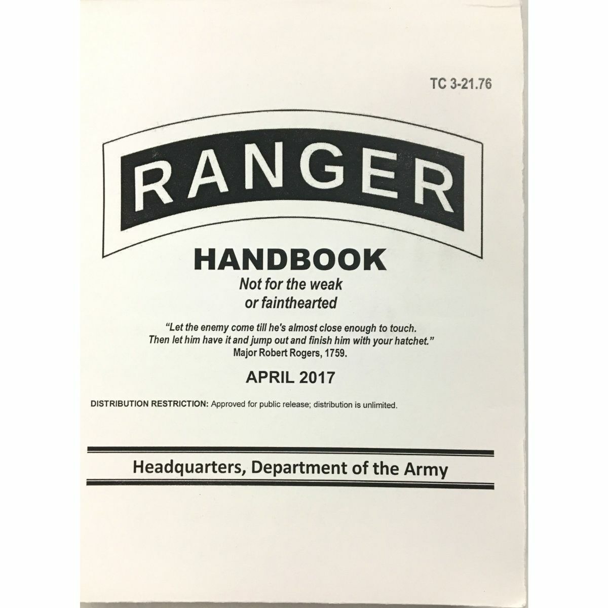 RANGER HANDBOOK BOOK TRAINING HANDBOOK U.S. GI Army Combat Training Guide 2017