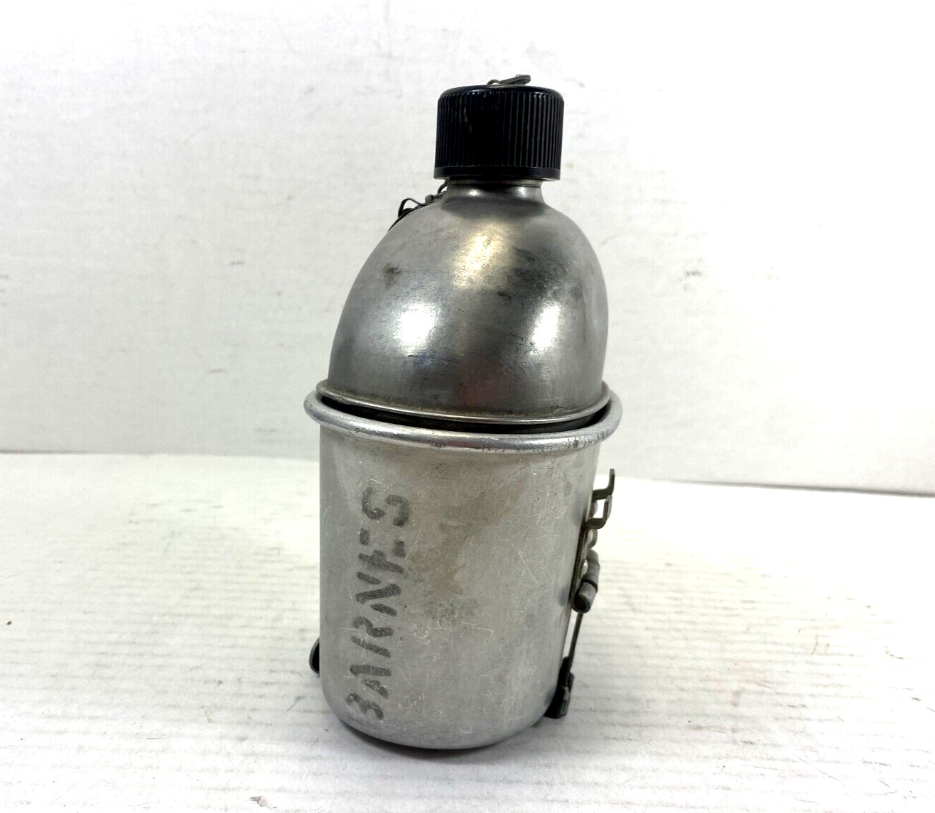 WW2 Stainless Steel Canteen and Cup, used 
