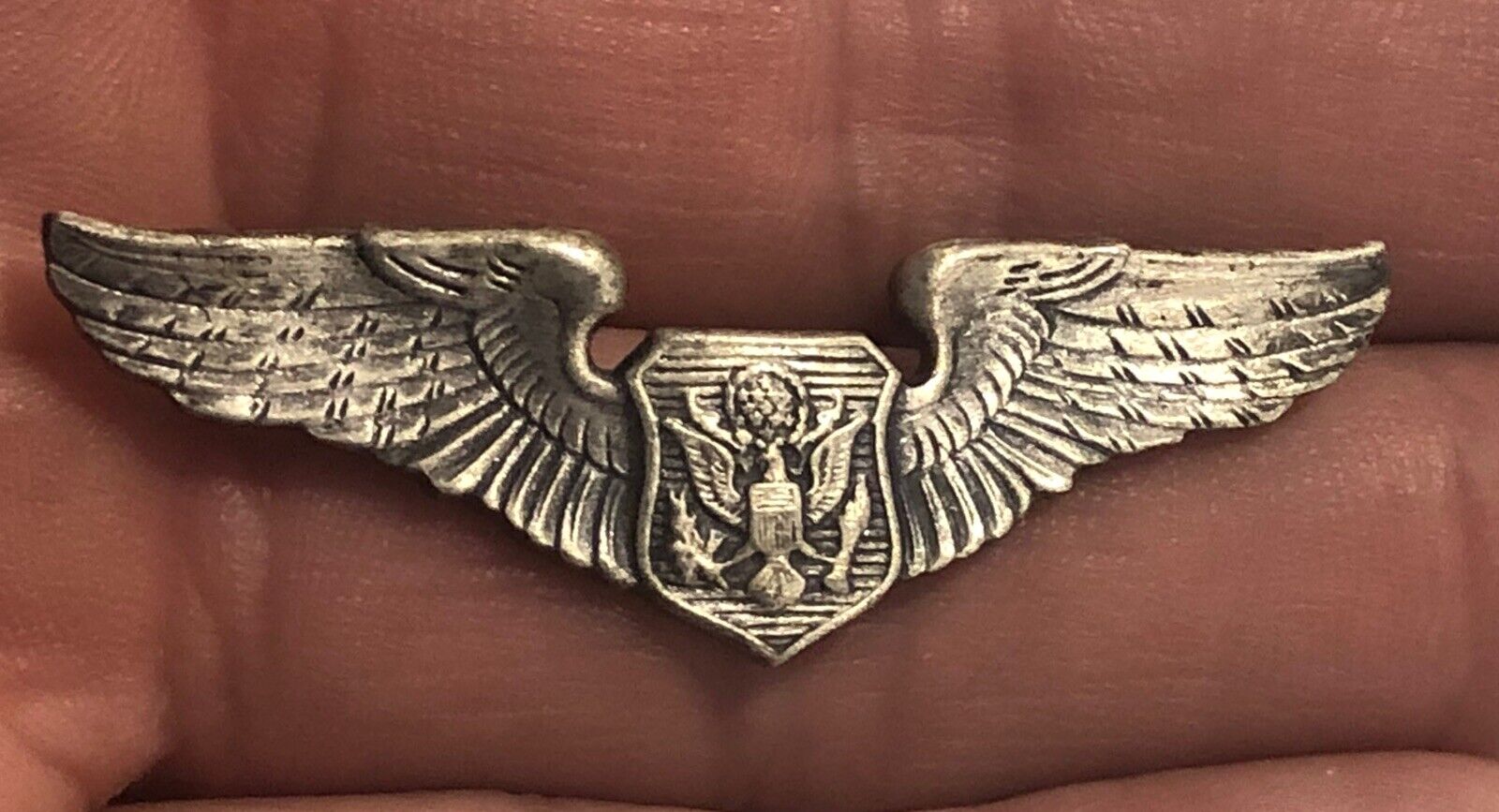 Vintage Silver Filled Aircrew Officer Wings Military Wing Pin