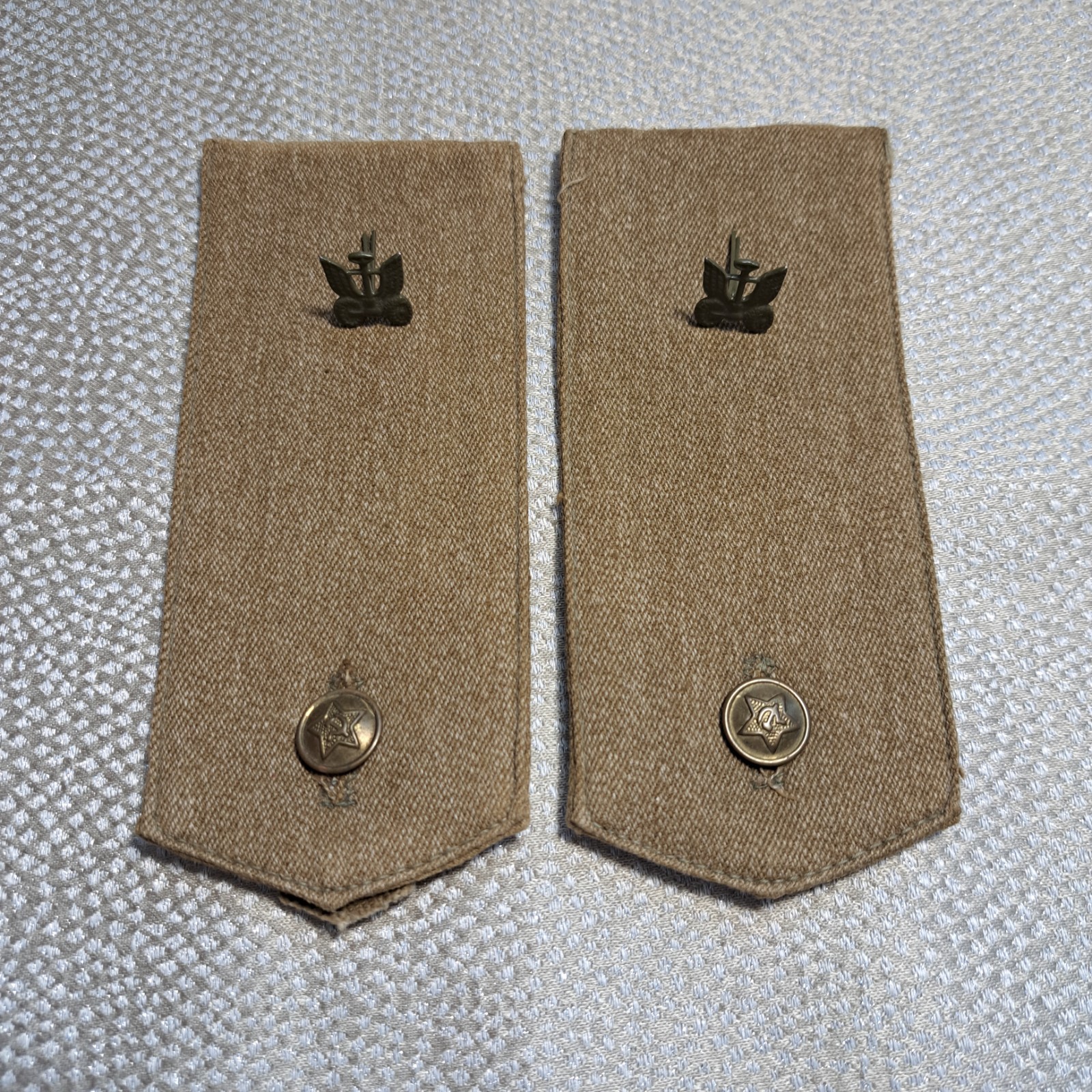 NOS Soviet USSR 1950s Autobat Army Shoulder Boards Brass Buttons Branch Insignia