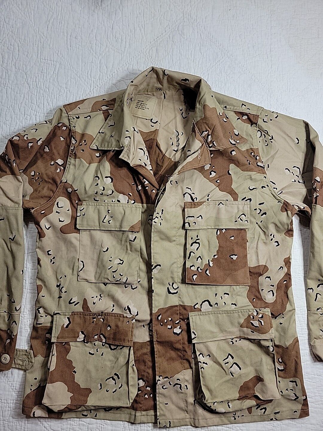 Vintage US Army Desert Storm Chocolate Chip BDU Shirt Size Medium Short