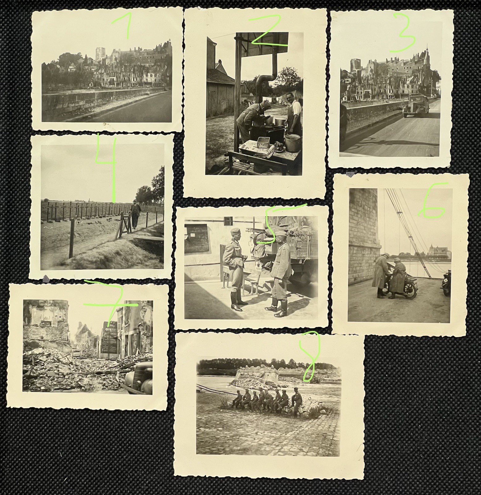 German ww2 8 X Ghent Stadt Gent Belgium  album Belgien Flemish East Flanders