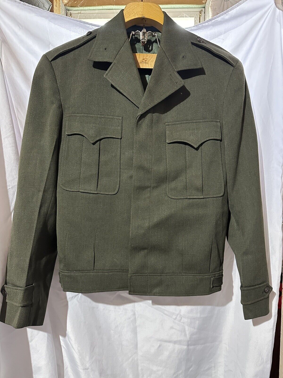 Vintage Korea USMC US MARINE CORPS OD WOOL “IKE” NCO Dress Jacket Medium NAMED