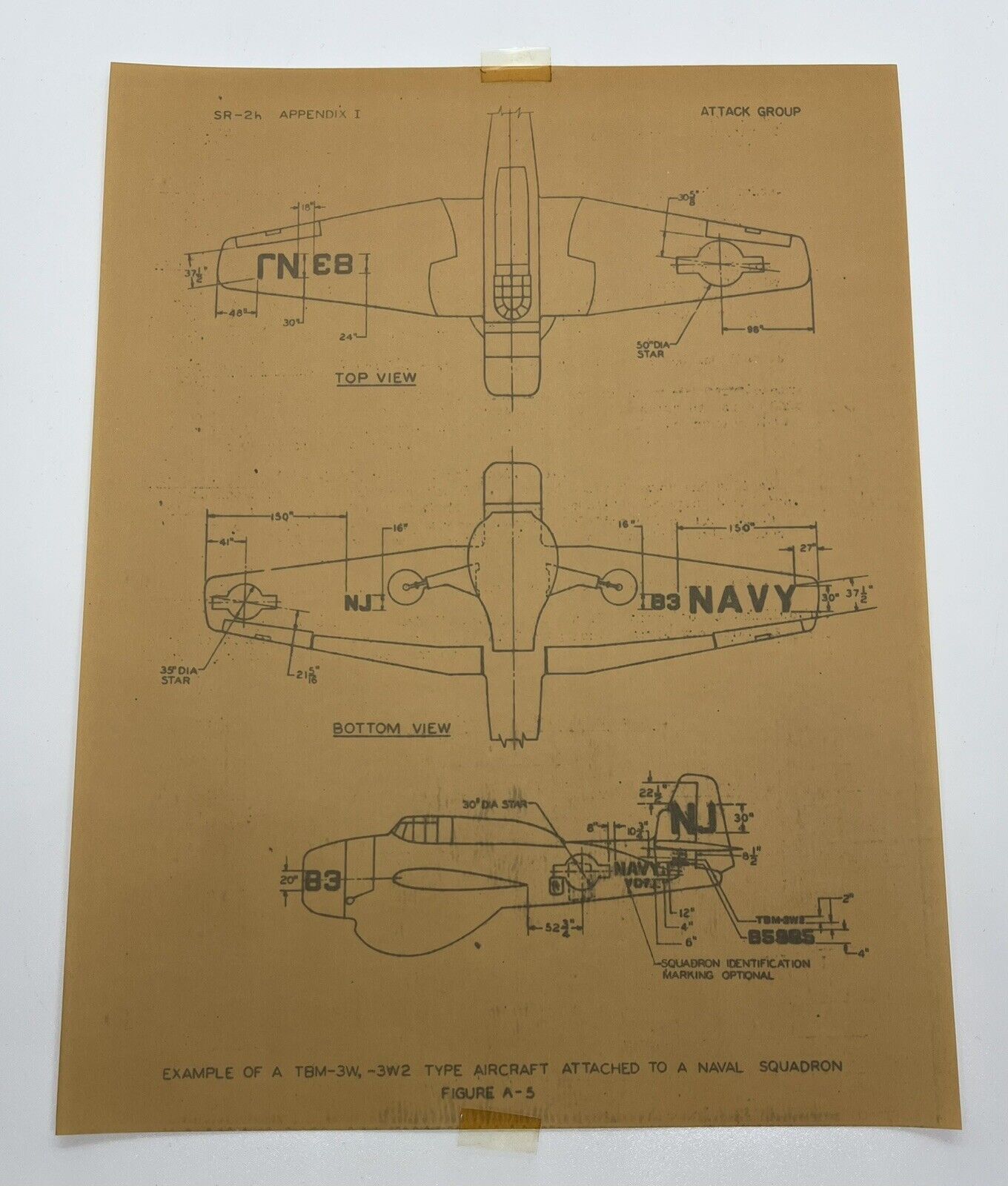 Vintage Military Navy Attack Group Diagram