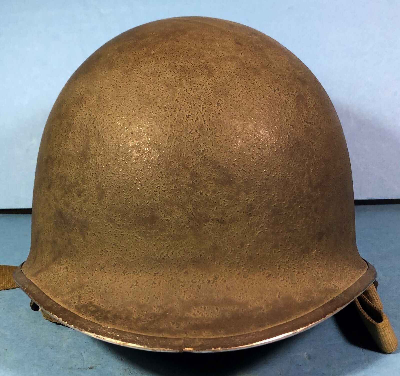 Original WWII M1C Helmet & Liner, HQ 326th Airborne Engineers, Excellent Cond.