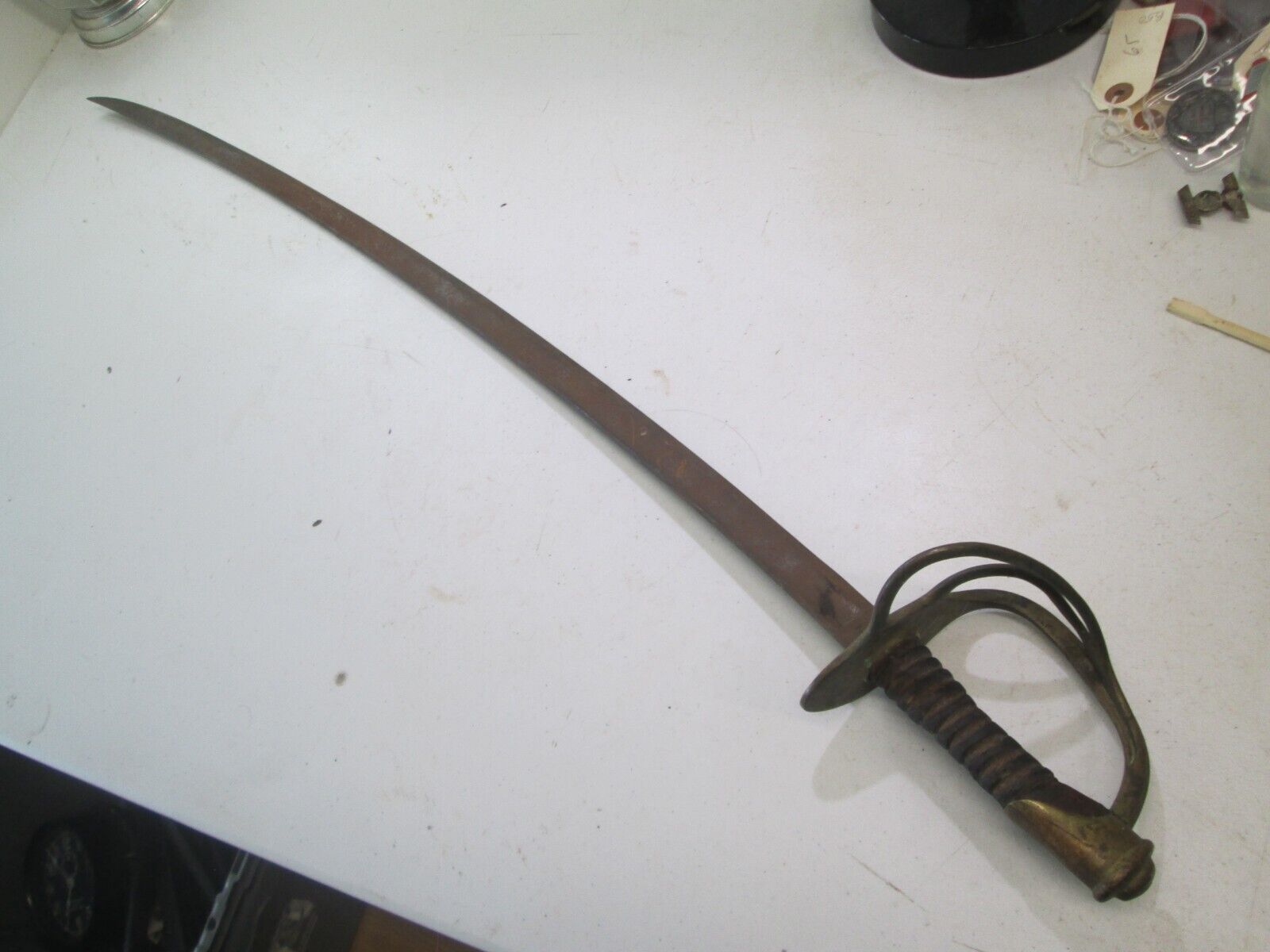US CIVIL WAR CAVALRY SWORD NO SCABBARD DATED 1865 MANSFIELD & LAMB MARKED