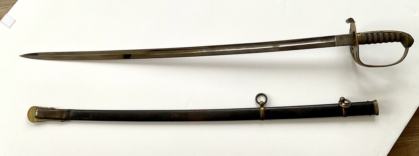 Civil War Model 1850 Non-Regulation Officers Sword w/Scabbard-UNION
