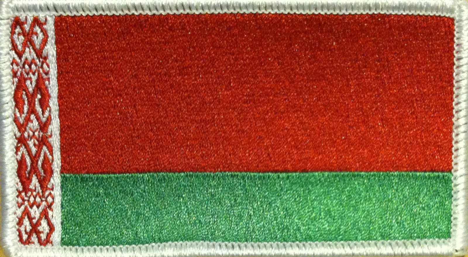 BELARUS Flag Military Patch With Hook & Loop Fastener WHITE Border #24