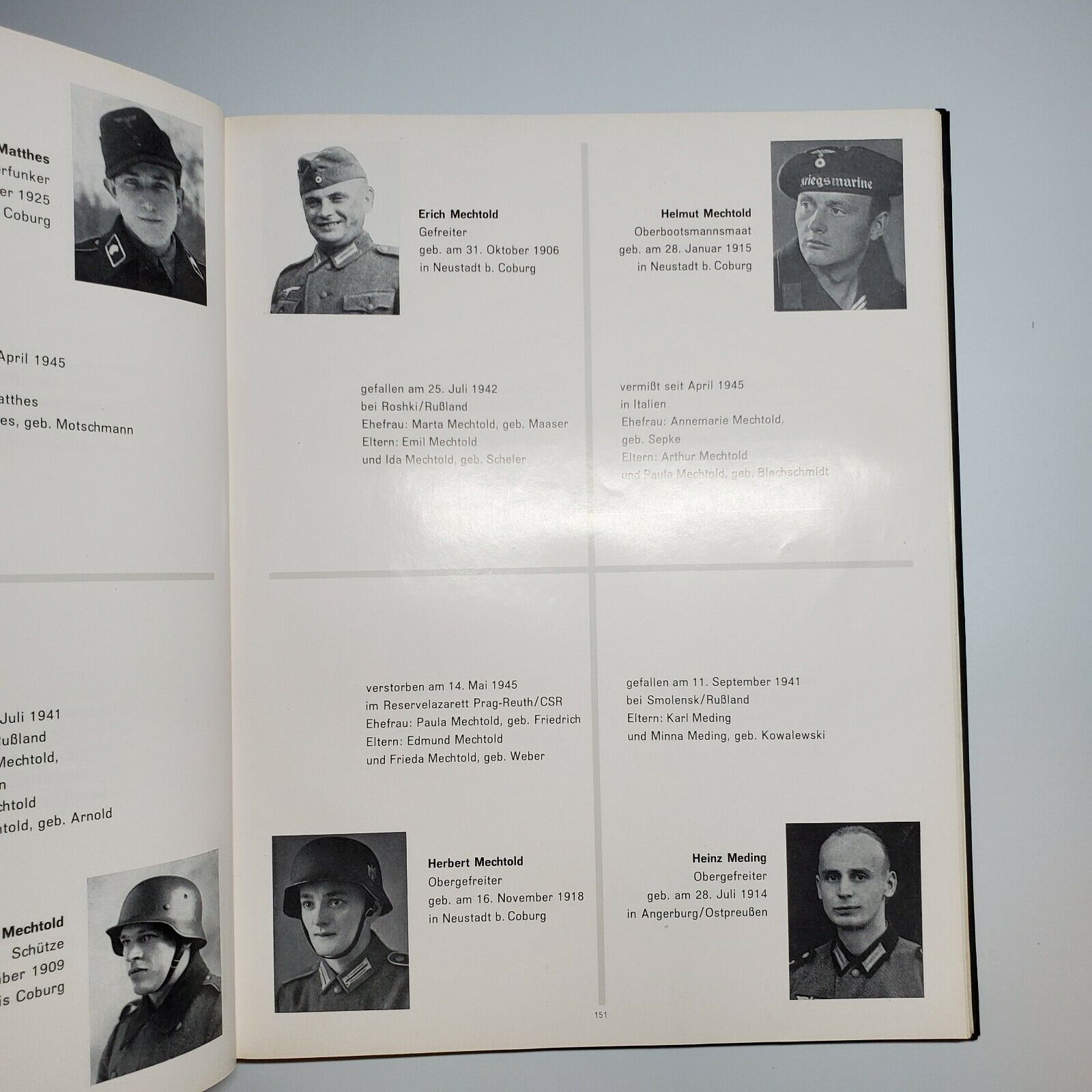 WW2 German death records Honor book fallen soldiers Bavaria Neustadt Coburg 1962