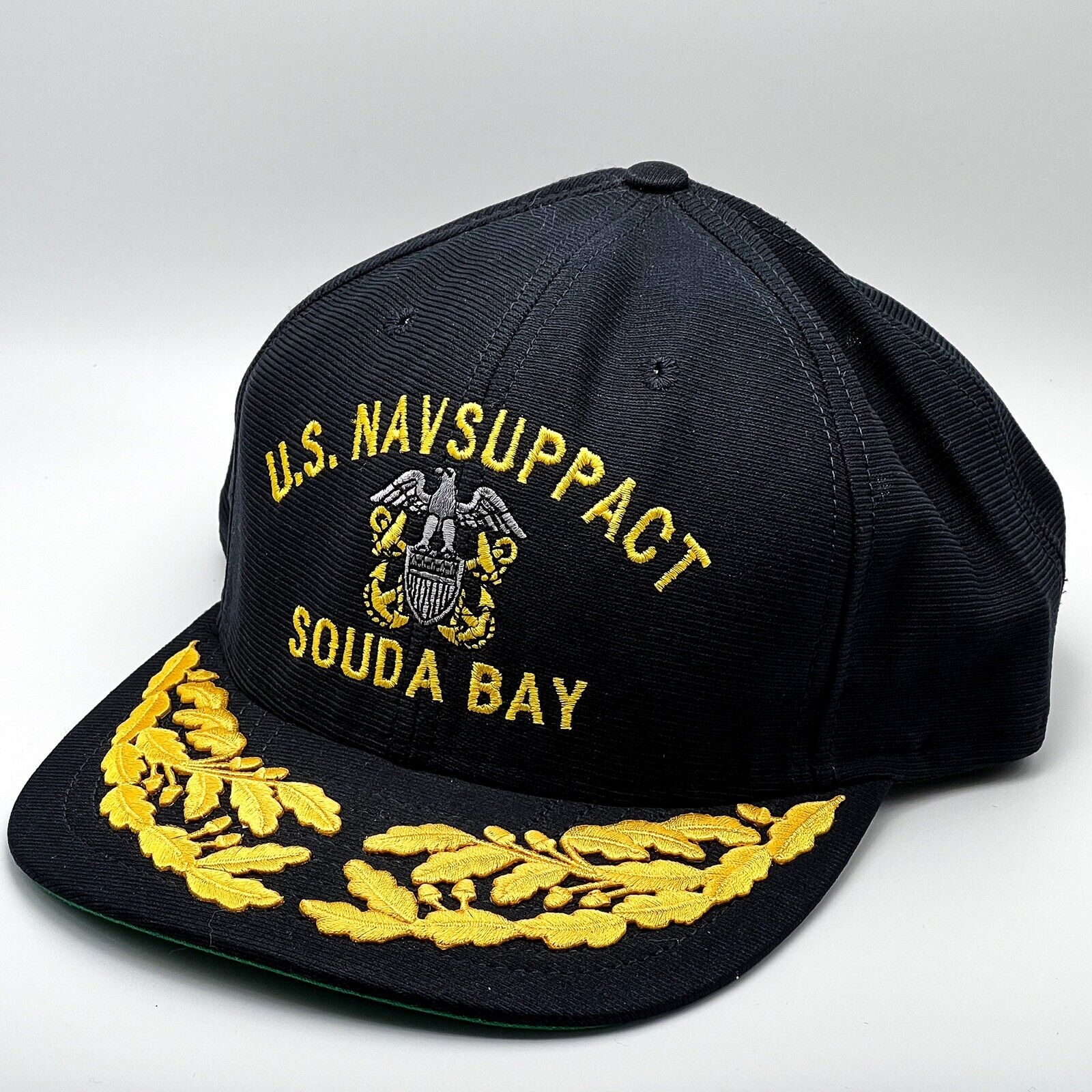 U.S. Navsuppact Souda Bay Ball Cap Hat Snapback Baseball Scrambled Egg Navy