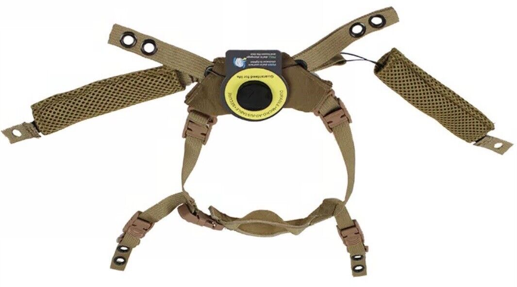 Coyote Brown Ballistic Helmet DIAL Retention System Harness M L XL ACH ECH FAST
