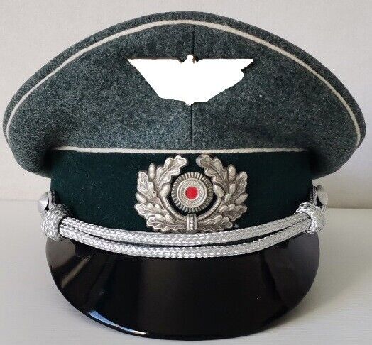 Wehrmacht Infantry officer Vizor Cap Germany with 2 cockades Replica