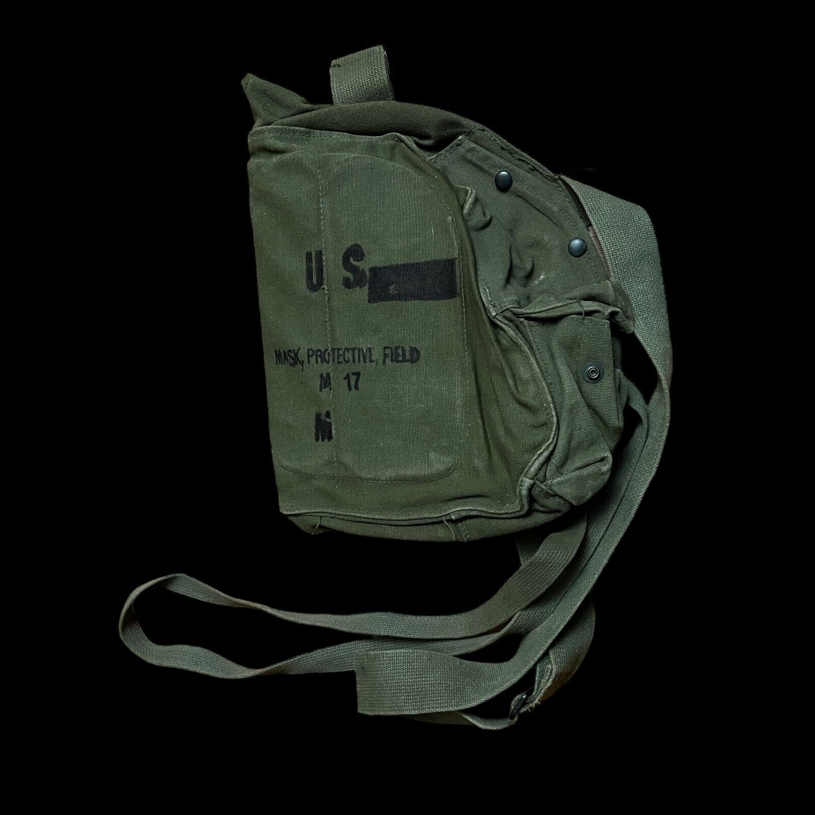 Vintage Military Used Shoulder Bag 50\'s 60\'s Mask Protective