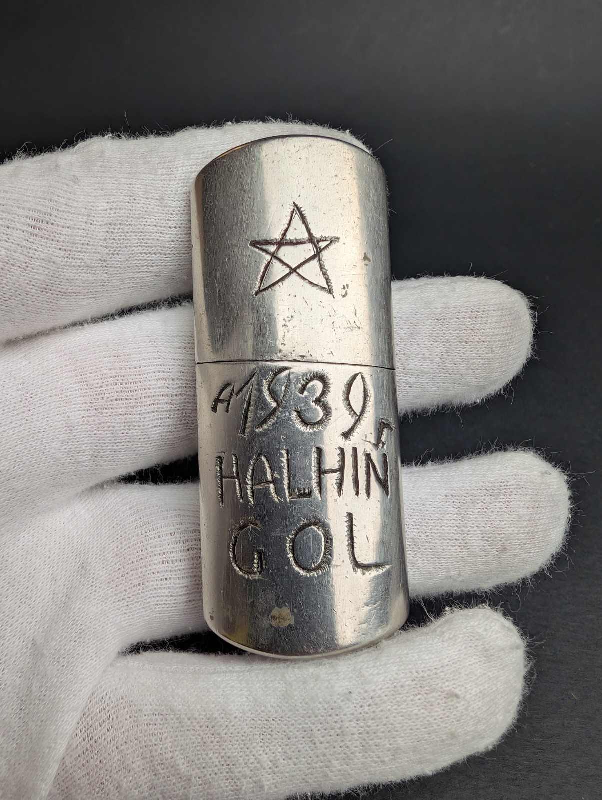 RARE 1939 HALHIN GOL WW2 Hand Made TRENCH ART LIGHTER WORKING