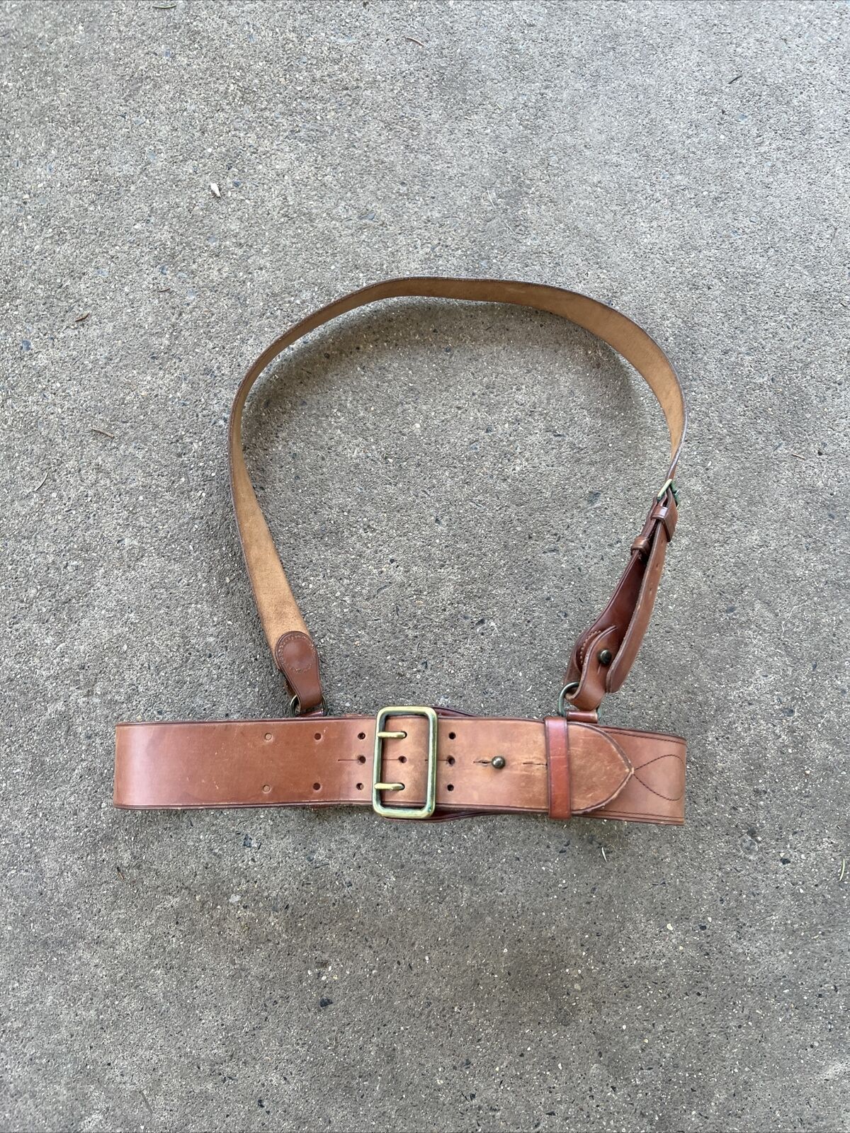 WW1 US Sam Brown Belt With Cross Strap Size 32 Named (R534
