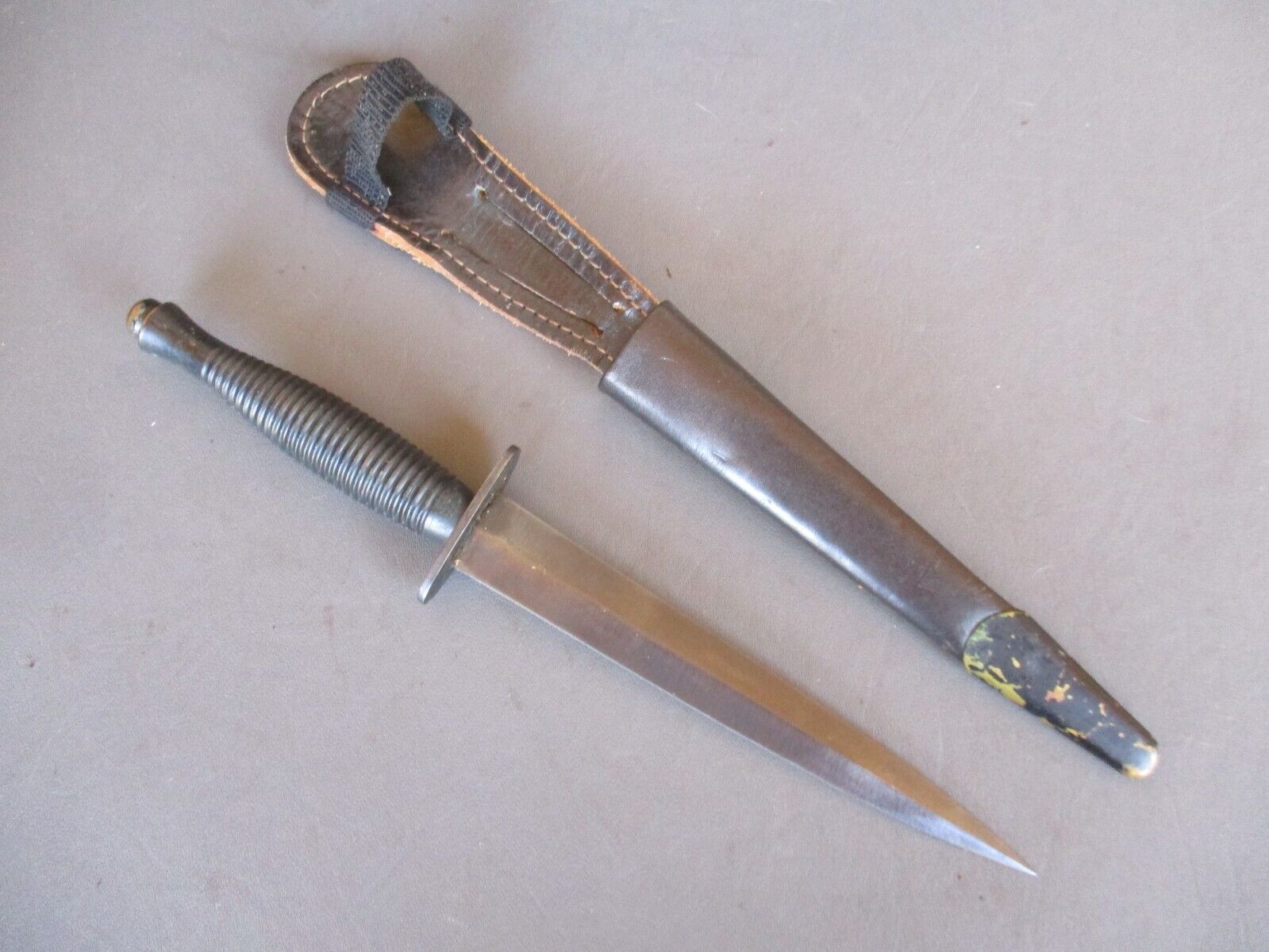 Vtg COOPER, SHEFFIELD WWII British Commando Dagger, Stiletto Knife with Scabbard