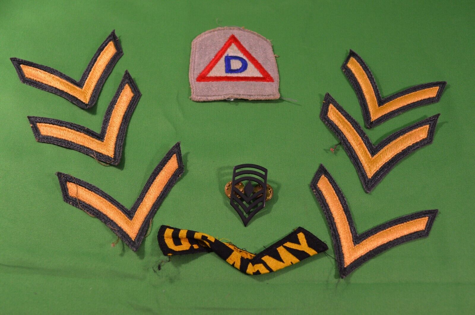 Lot of US Army Military Shoulder Patches & Pin, Used, J33