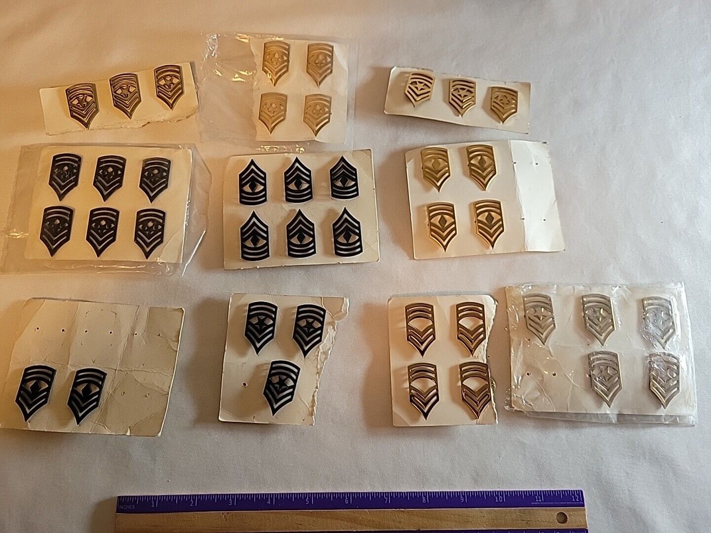 40 US Military Army - Chevron Rank Pins , Assorted Lot,  Black And Gold Unused 