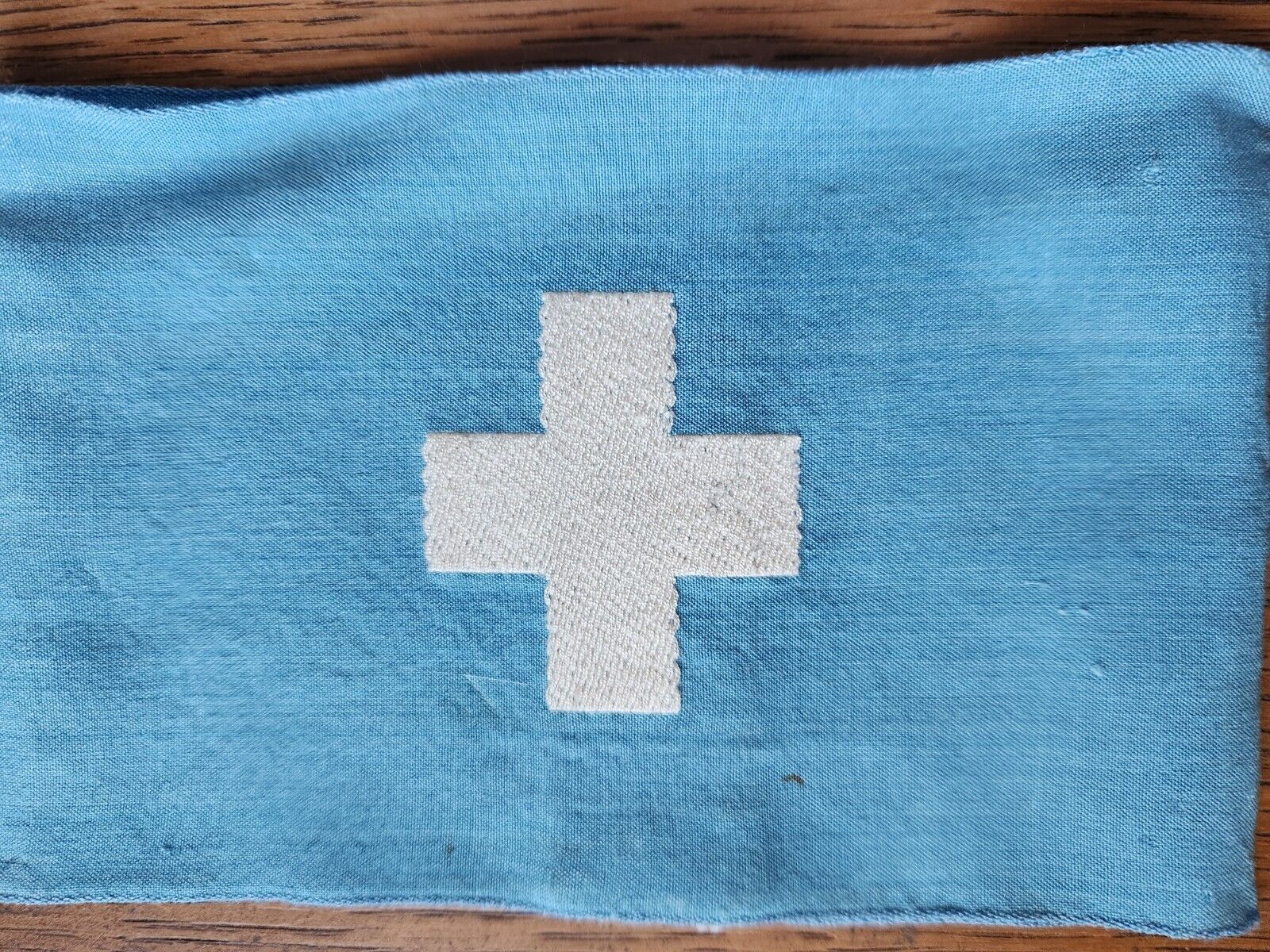 ww2 german armband light blue with white cross