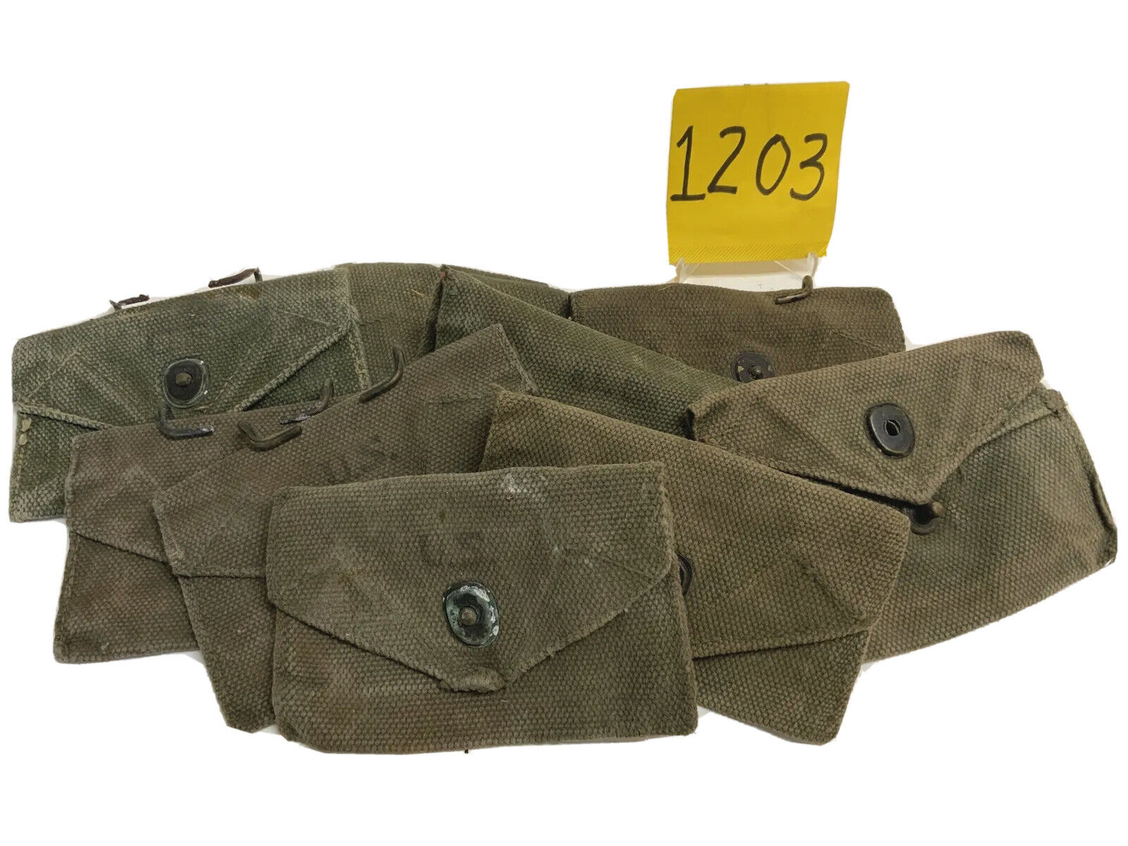 VINTAGE WWII MEDICAL POUCHES GREEN WARTIME DATES