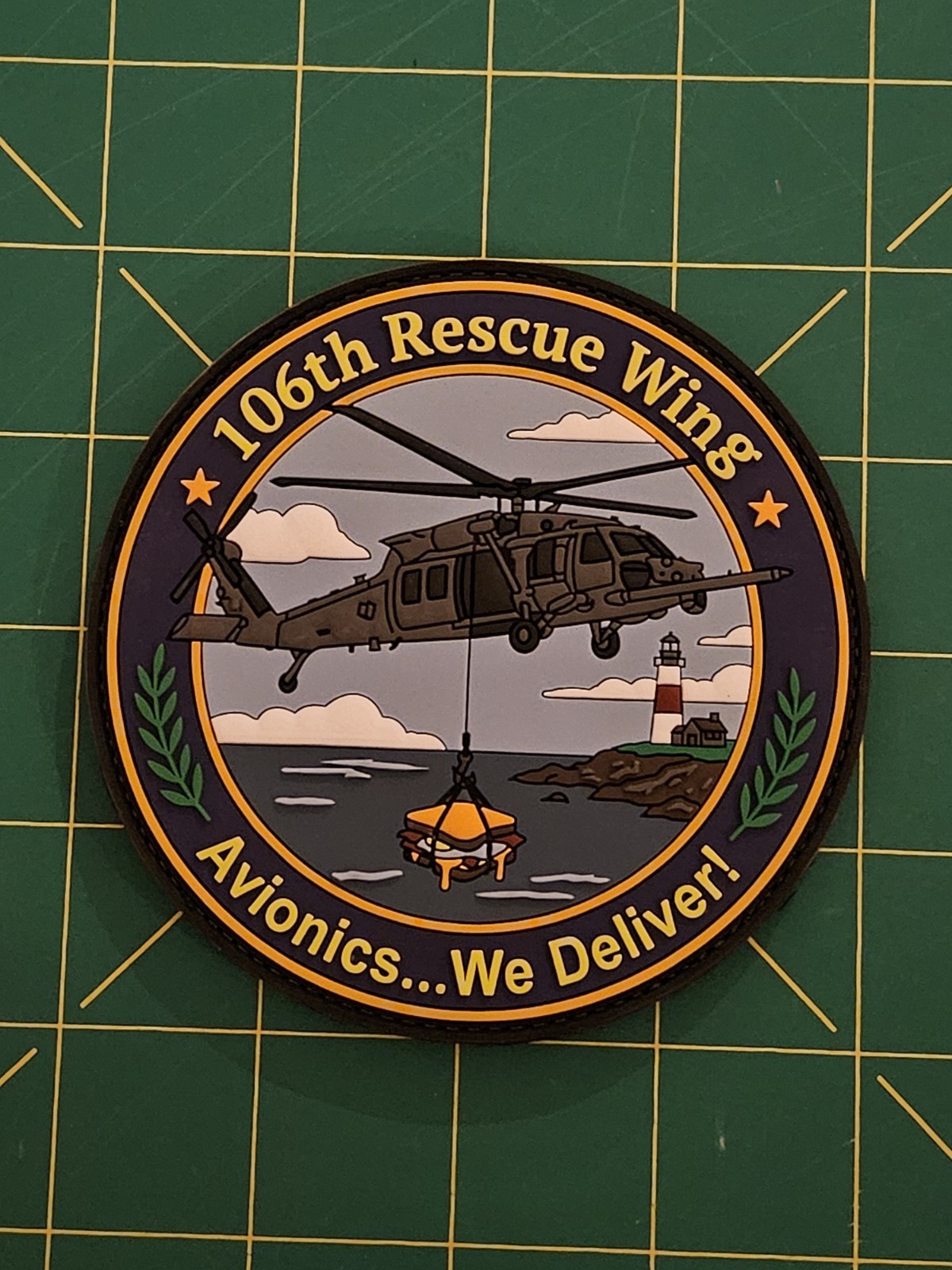 106th RESCUE WING HH-60W Helicopter JOLLY GREEN AVIONICS PVC Patch CSAR ANG NY