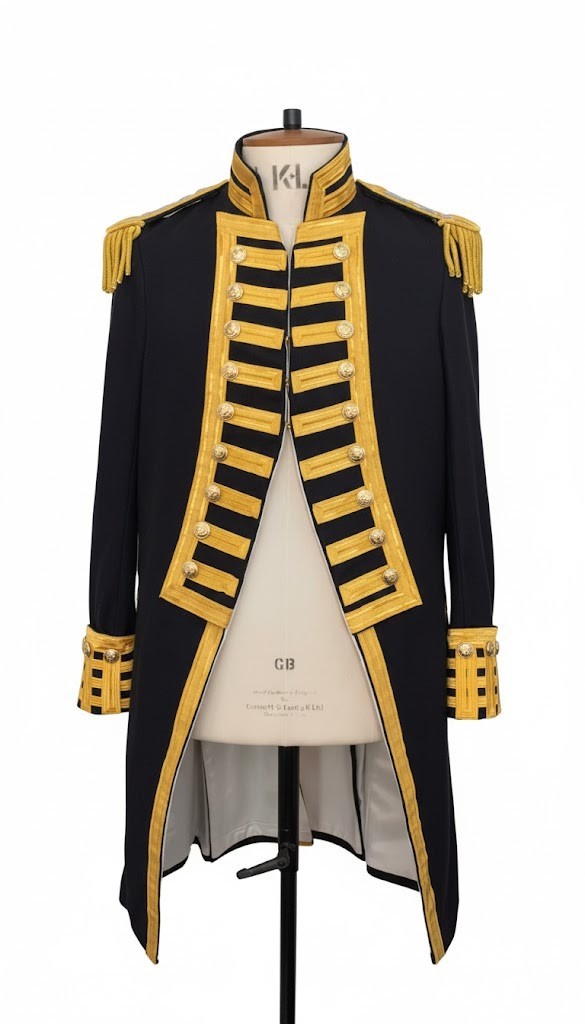 Royal Navy Admiral's Full Dress Tailcoat Tunic Uniform Gold Braid Buttons