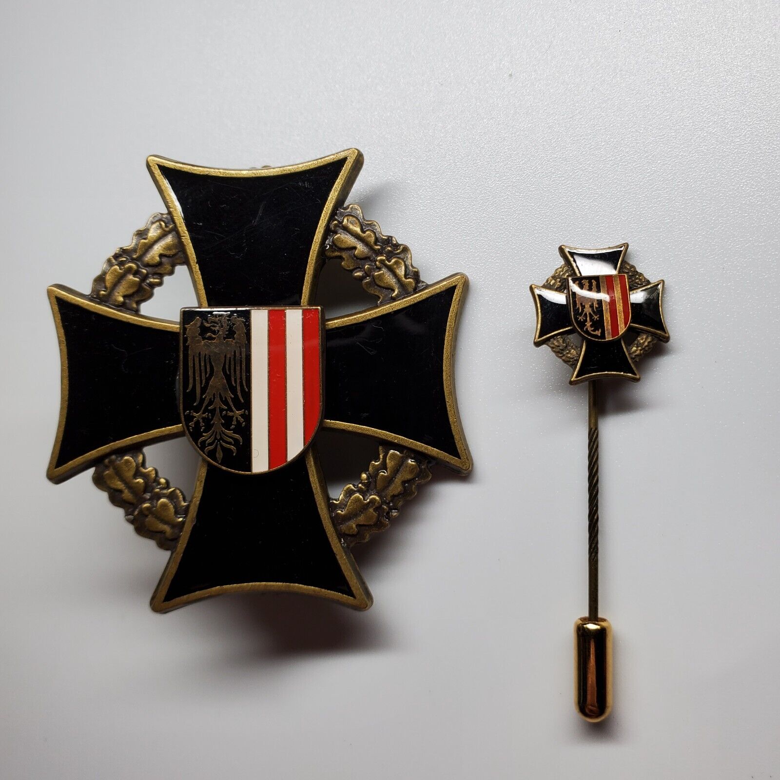 Upper Austria military award Black Cross badge stick pin military veteran set ol