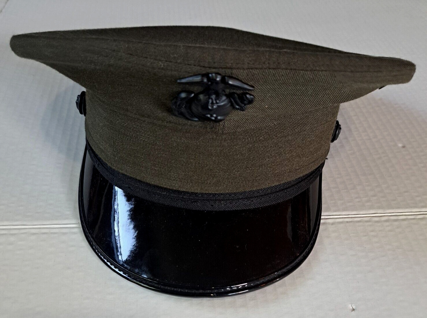 USMC Marine Corps Enlisted Service Alpha Green Cover Hat w/EGA Size 6 7/8