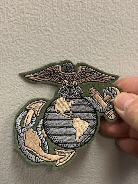 US MARINE CORPS LOGO PATCH ( OLIVE GREEN )