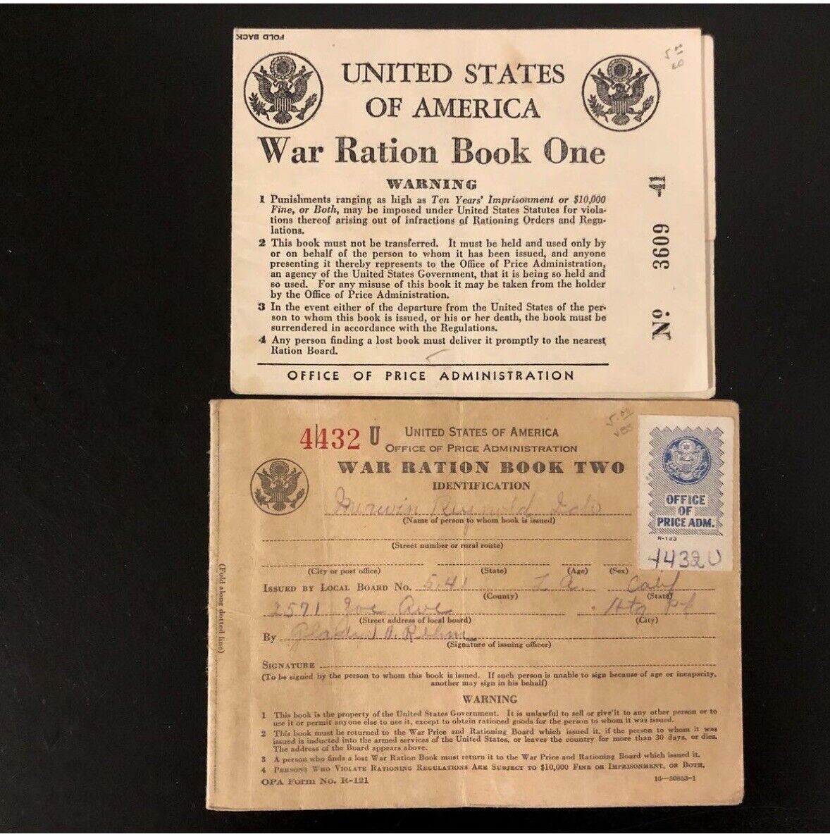 WWII ration book 1942