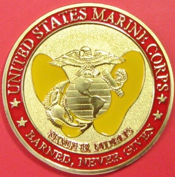 US Marine Corps. Challenge Coin. Souvenir. Gold Tone. 26a.