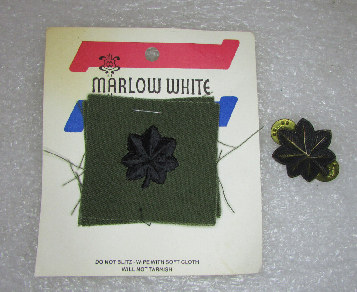 WWII US Army Lieutenant Colonel Black Oak Leaf Uniform Insignia Pin & Patches