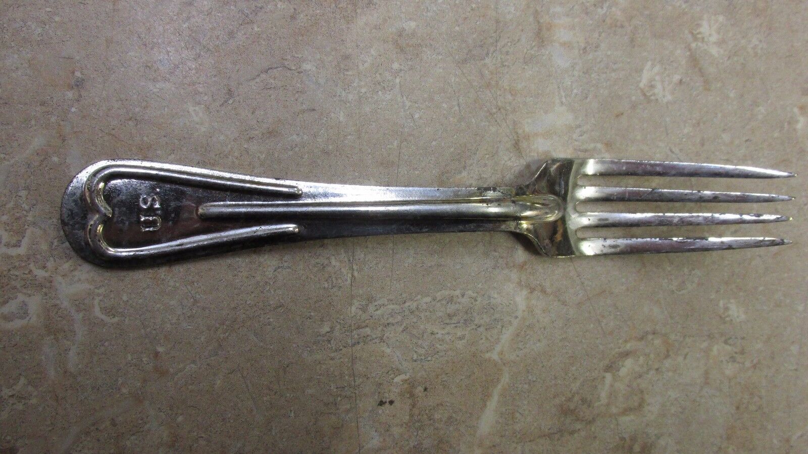 US WW1 MESS KIT FORK M1910 UTENSIL DATED 1917 MARKED WALLACE BROTHERS CO