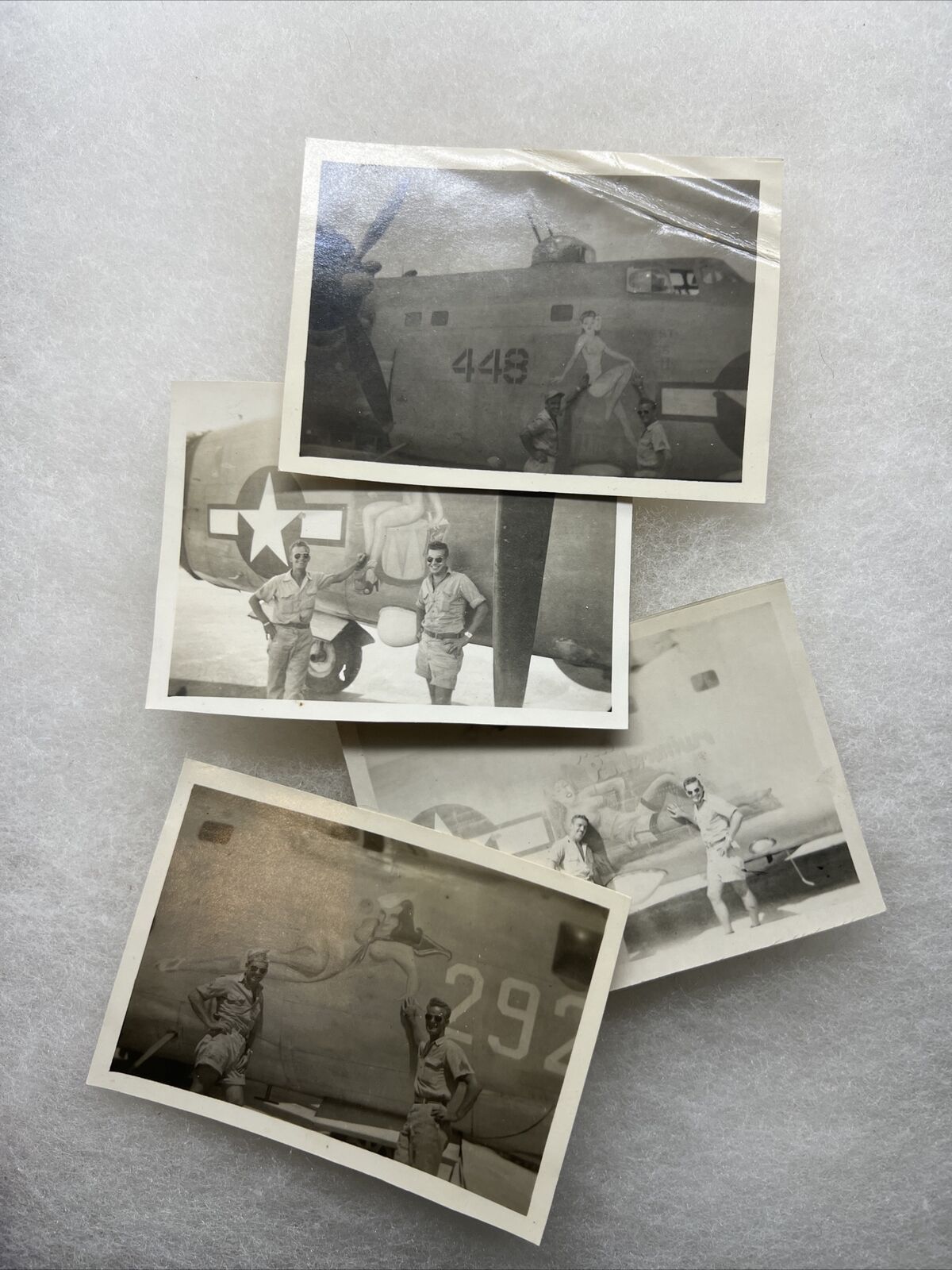 WW2 US Army Air Corps Nose Art Painted Plane Photos Lot Of 4 (V124
