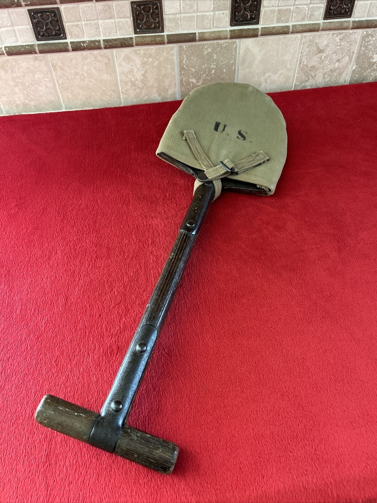 WWI M1910 T Handle Shovel 1917 Dated Cover WW1 Entrenching Tool Set