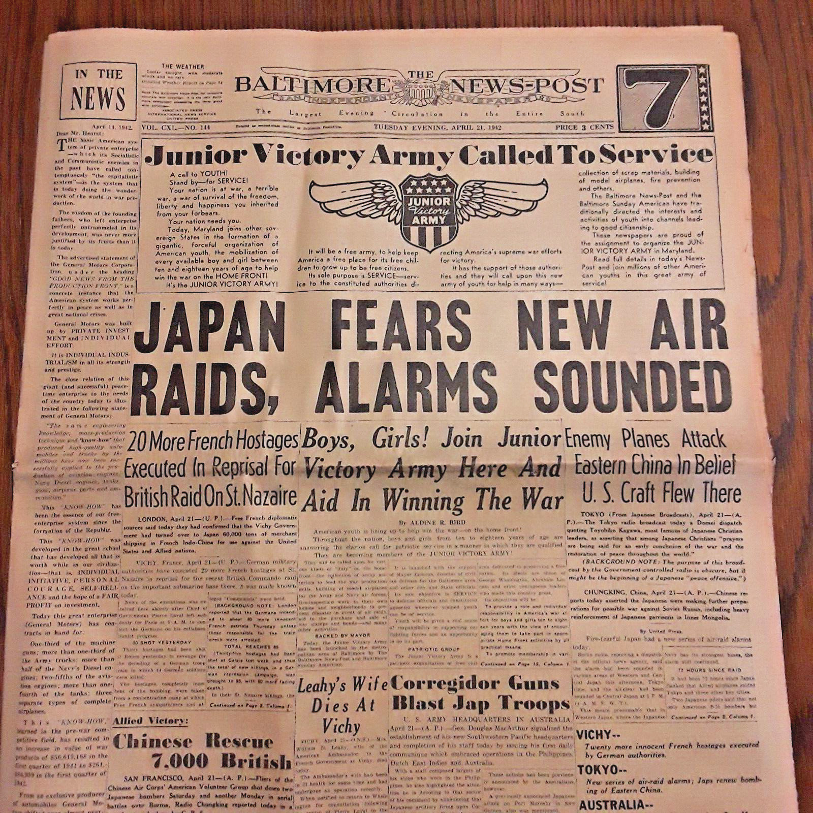 LOT of (13) VINTAGE WORLD WAR II ERA NEWSPAPERS 1941-1944