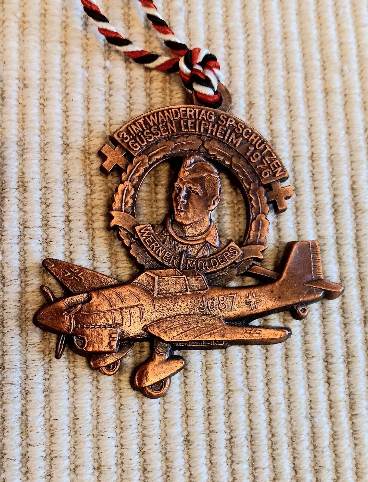 Vintage German commemorative medal of German WW2 Ace Werner Molders