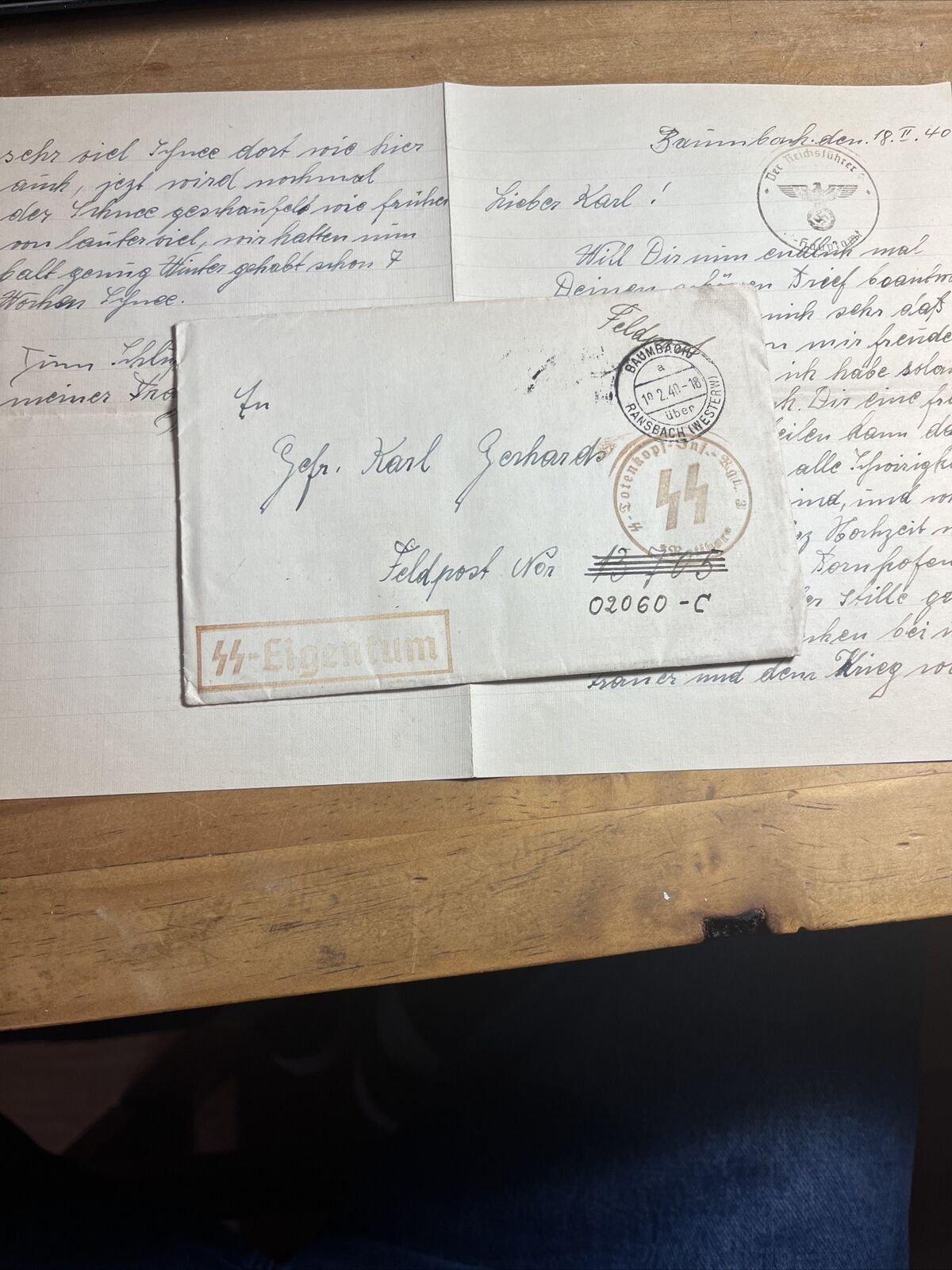 Rare WW2 German Feldpost Letter from Soldier or family Luftwaffe B