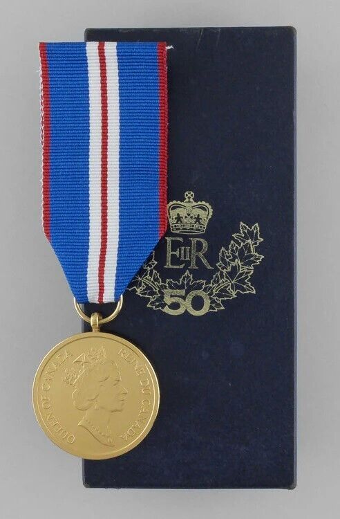 Authentic 2002 Canadian Queen Elizabeth II Golden Jubilee Medal In Box