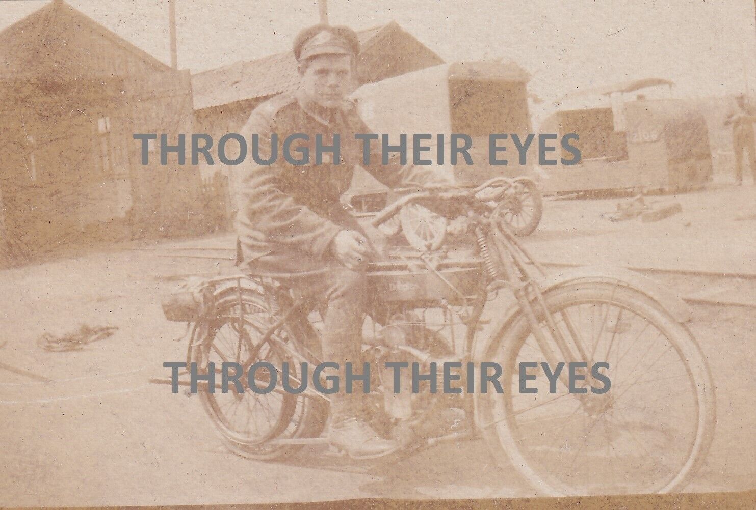 WW1 photo Soldier on a Douglas motorcycle motorbike