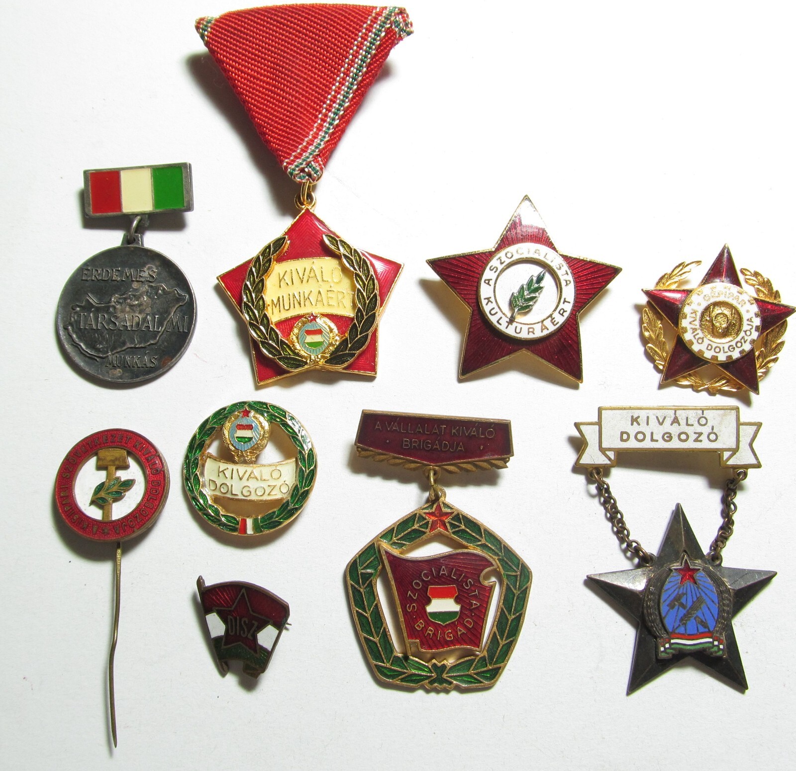 Hungarian 9 pcs. For the Work Medals and Badges cca 1950-1960