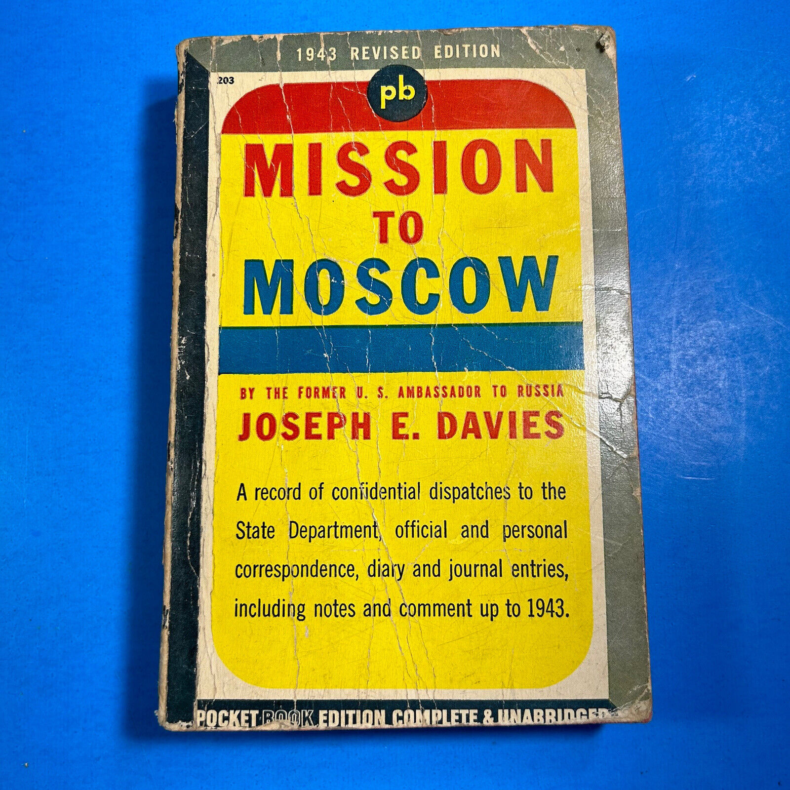 Mission To Moscow by J E Davies 1943 Vintage Paperback Pocket Book Hitler Stalin