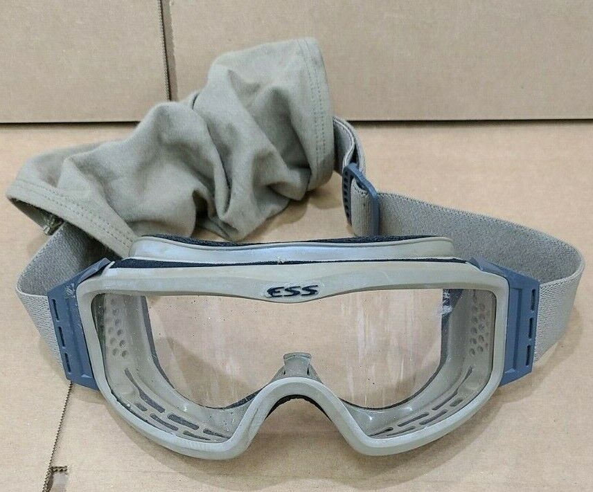 ESS NVG Z87+ Profile Goggles Ballistic Military Tactical Dark Tan Clear Lens